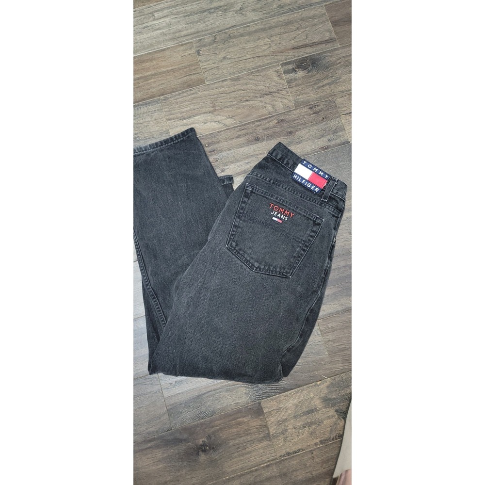 Tommy Jeans Men's 36 x 30 Vintage 90s Spell Out Jeans Black